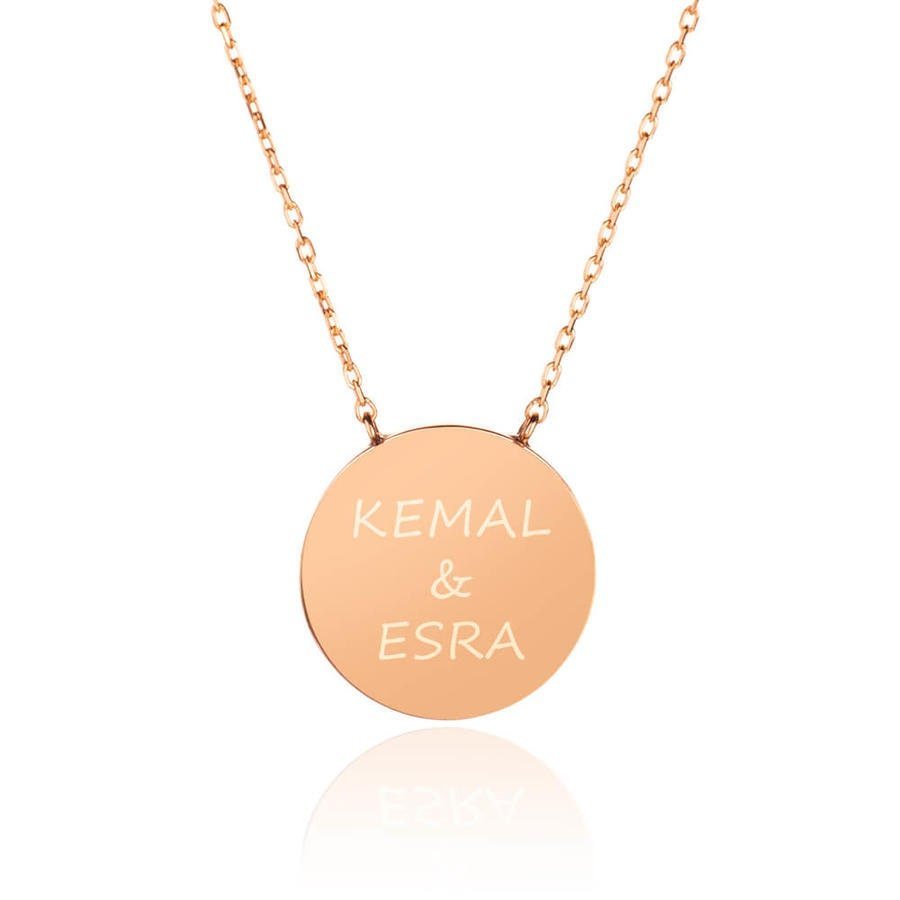 925 Sterling Silver Rose Color Women's Necklace | Name Engraved Personalized Necklace | 'Payitaht Abdulhamid' Series Inspired Gift for - Turkish TV Series