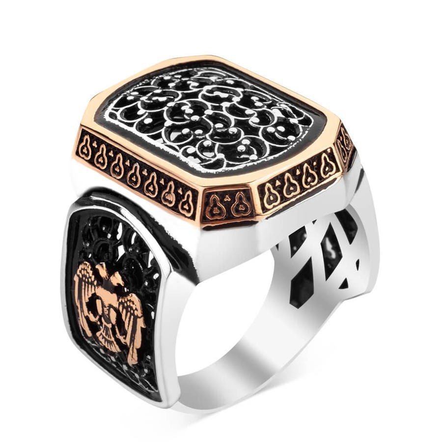 Alparslan Buyuk Selcuklu Great Eagle Ring | Personalized Great Seljuk 925 Sterling Silver Ring Inspired by Uyanis TV Series - Turkish TV Series