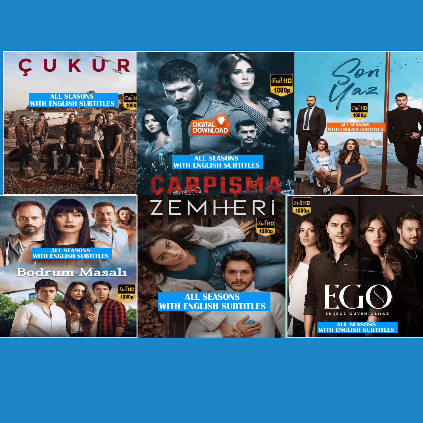 Alperen Duymaz Series 6 - in - 1 Collection | Complete Turkish TV Series Bundle | Full HD & Multi - Language Subtitles on USB | Ad - Free - Turkish TV Series