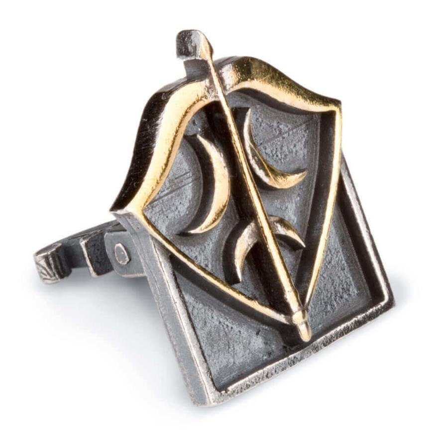 Dirilis Ertugrul Crescent Patterned Silver Arrow - Bow Cufflinks for Men | 925 Sterling Silver | Turkish Series Gift | KAYI Tribe Ertugrul - Turkish TV Series