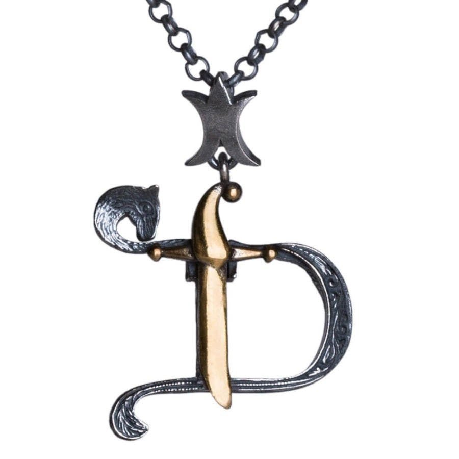 Dirilis Ertugrul 'D' Symbol Kayi Tribe Handmade 925 Sterling Silver Necklace for Men | Turkish Series Gift - Turkish TV Series