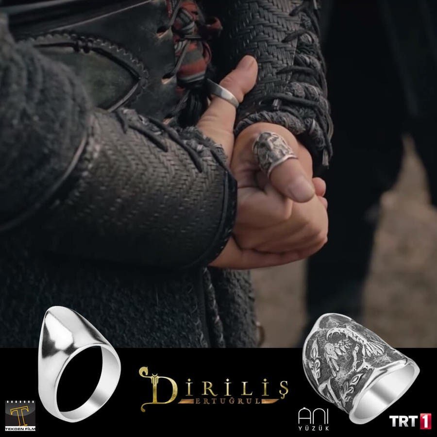 Elegant Dirilis Ertugrul Zihgir - Licensed Thumb Ring - Handmade 925 Sterling Silver - Model 3 - Turkish TV Series