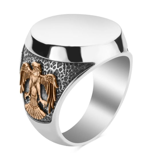 Personalized Alparslan Buyuk Selcuklu Ring, Seljuk Eagle Great Seljuk 925 Sterling Silver Ring, HANDMADE &PERSONALIZED Gift - Turkish TV Series