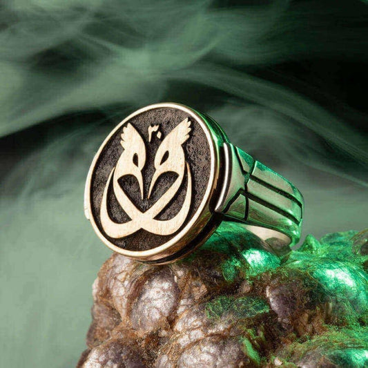 Personalized Payitaht Abdulhamid Series 925 Sterling Silver Hudhud Bird Ring, Abdul Hamid Turkish TV Series Gift for Him, Name Engraving - Turkish TV Series