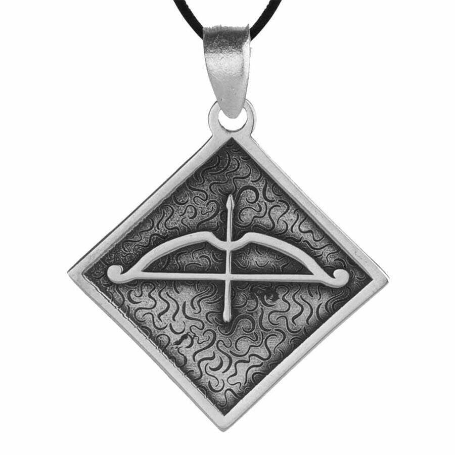 TOZKOPARAN ISKENDER Kemankes Tozkoporan Universe Cycle Arrow Bow Silver Necklace for Men/Children , Turkish TV Series Gift - Turkish TV Series