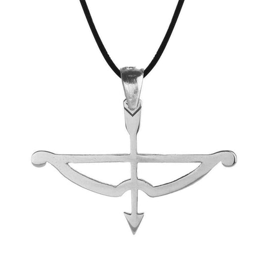 TOZKOPARAN ISKENDER Kemankes Tozkoporan Universe Cycle Arrow Bow Silver Necklace for Men/Children , Turkish TV Series Gift - Turkish TV Series