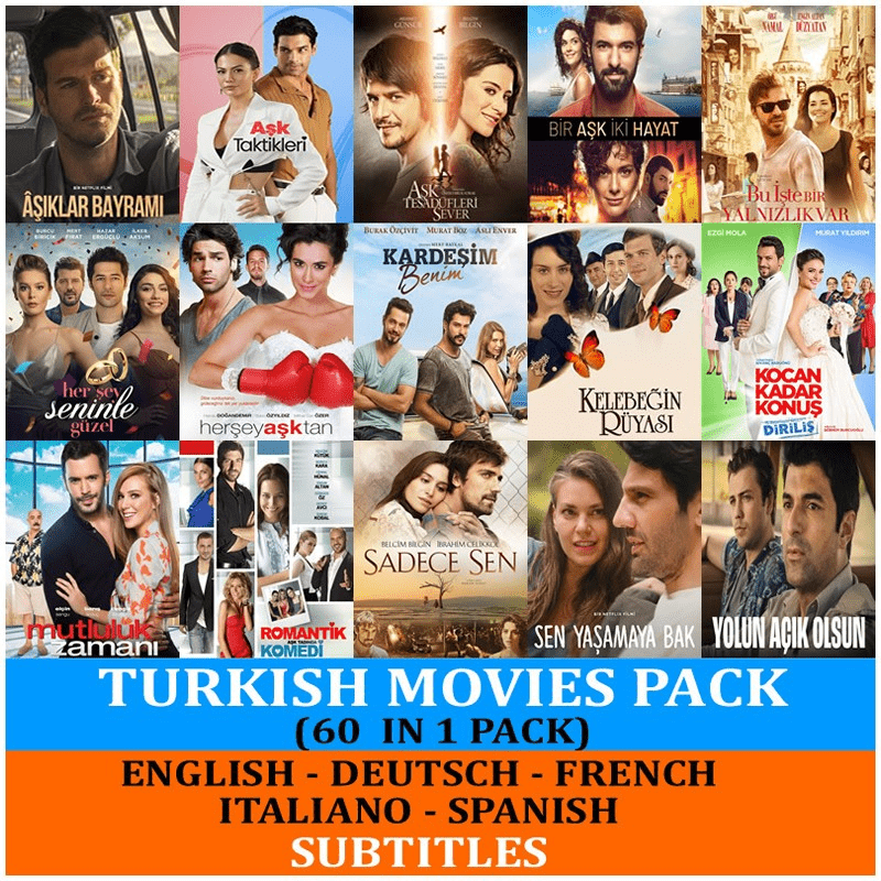 Turkish Movies USB – 60 Best Turkish Films with English Subtitles | Full HD 1080P | No Streaming Needed - Turkish TV Series