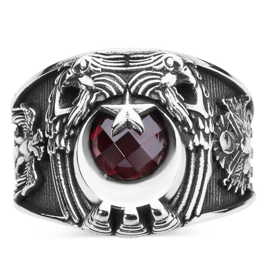 Alparslan Buyuk Selcuklu Original Ottoman Ring | Personalized Great Seljuk 925 Sterling Silver Ring | Inspired by Uyanis TV Series - Turkish TV Series