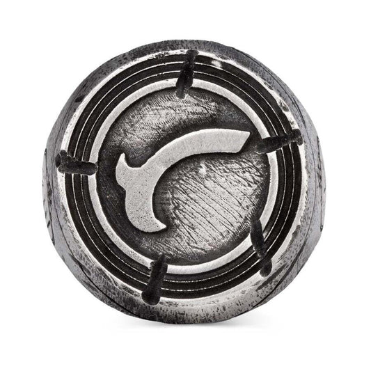 Alparslan Buyuk Selcuklu Tumbled Silver Men's Ring | Handmade 925 Sterling Silver, Great Seljuk Ring - Turkish TV Series