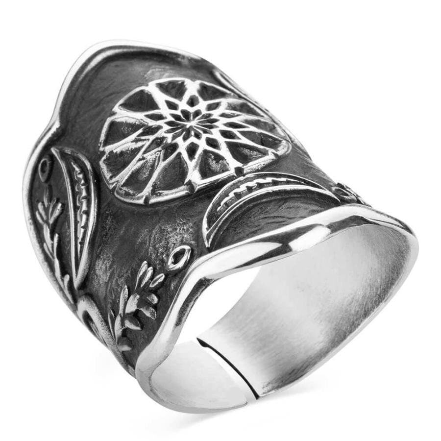 Big Original Dirilis Ertugrul Zihgir | Handmade Ertugrul Thumb Ring for Men | Handmade 925 Sterling Silver Original Ertugrul Zihgir - Model 6 - Turkish TV Series