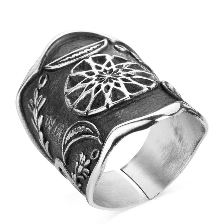 Big Original Dirilis Ertugrul Zihgir | Handmade Ertugrul Thumb Ring for Men | Handmade 925 Sterling Silver Original Ertugrul Zihgir - Model 6 - Turkish TV Series