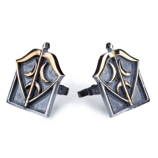 Dirilis Ertugrul Crescent Patterned Silver Arrow - Bow Cufflinks for Men | 925 Sterling Silver | Turkish Series Gift | KAYI Tribe Ertugrul - Turkish TV Series