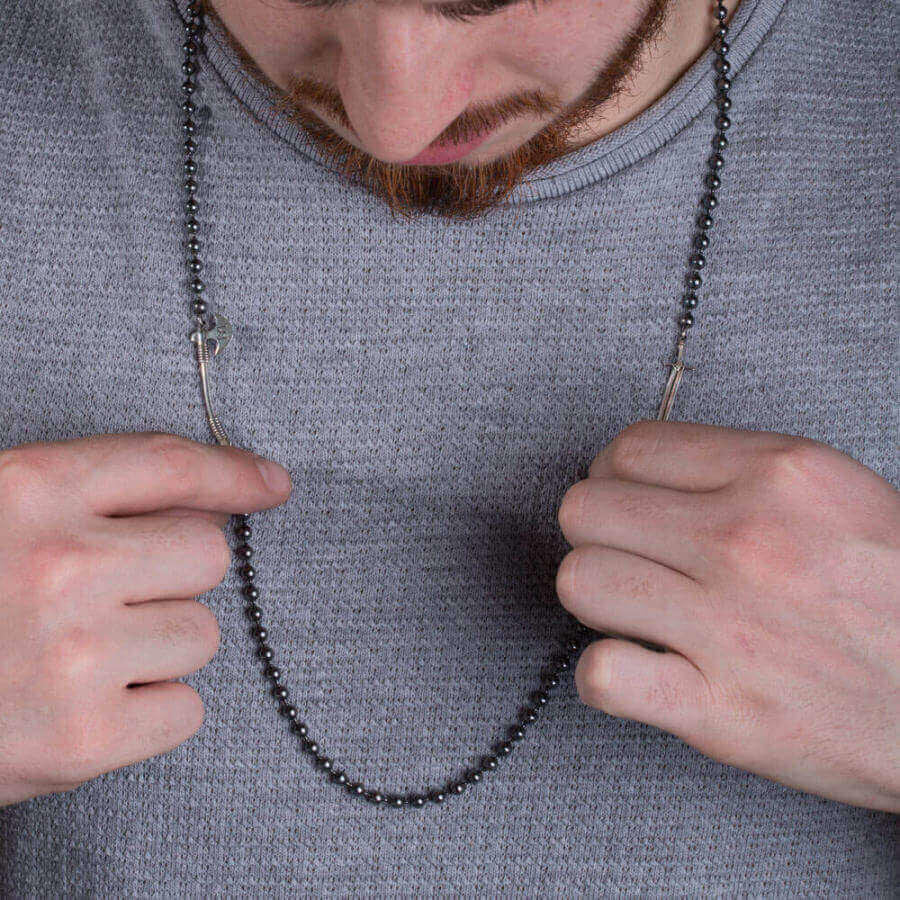 Dirilis Ertugrul Sword and Ax Figured Chain - Kayi Tribe Handmade 925 Sterling Silver Ottoman Seljuk Necklace - Turkish TV Series