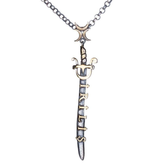 Dirilis Ertugrul Three Crescent Ertugrul Gazi Sword Necklace Kayi Tribe | cHandmade 925 Sterling Silver Necklace for Men | Turkish Series Gift - Turkish TV Series