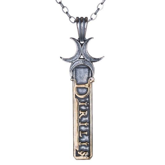 Dirilis Ertugrul Three Crescent Ertugrul Gazi Sword Necklace Kayi Tribe Handmade 925 Sterling Silver Necklace for Men | Turkish Series Gift - Turkish TV Series