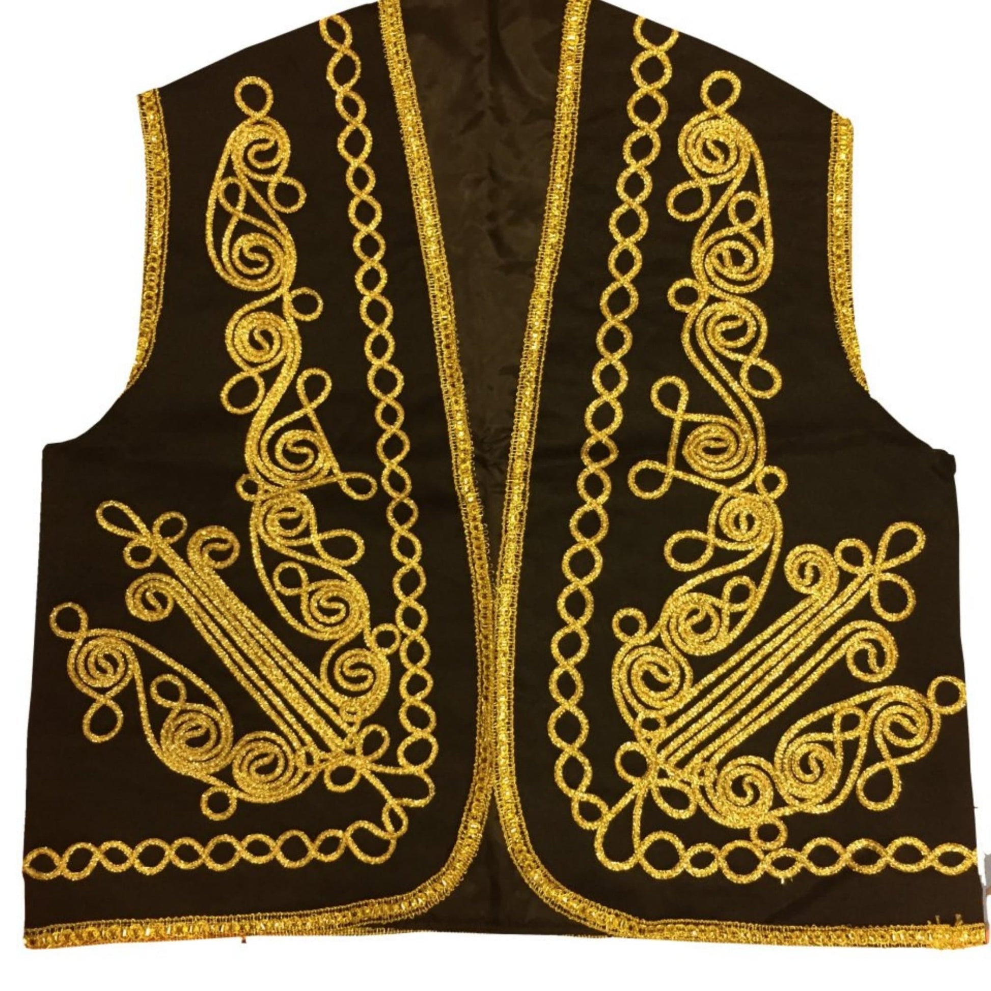 Handmade Embroidered Velvet Ottoman Vest - Traditional Muslim Men's Costume - Golden Embroidery - Abdulhamid & Fatih Sultan Mehmet Gift - Turkish TV Series