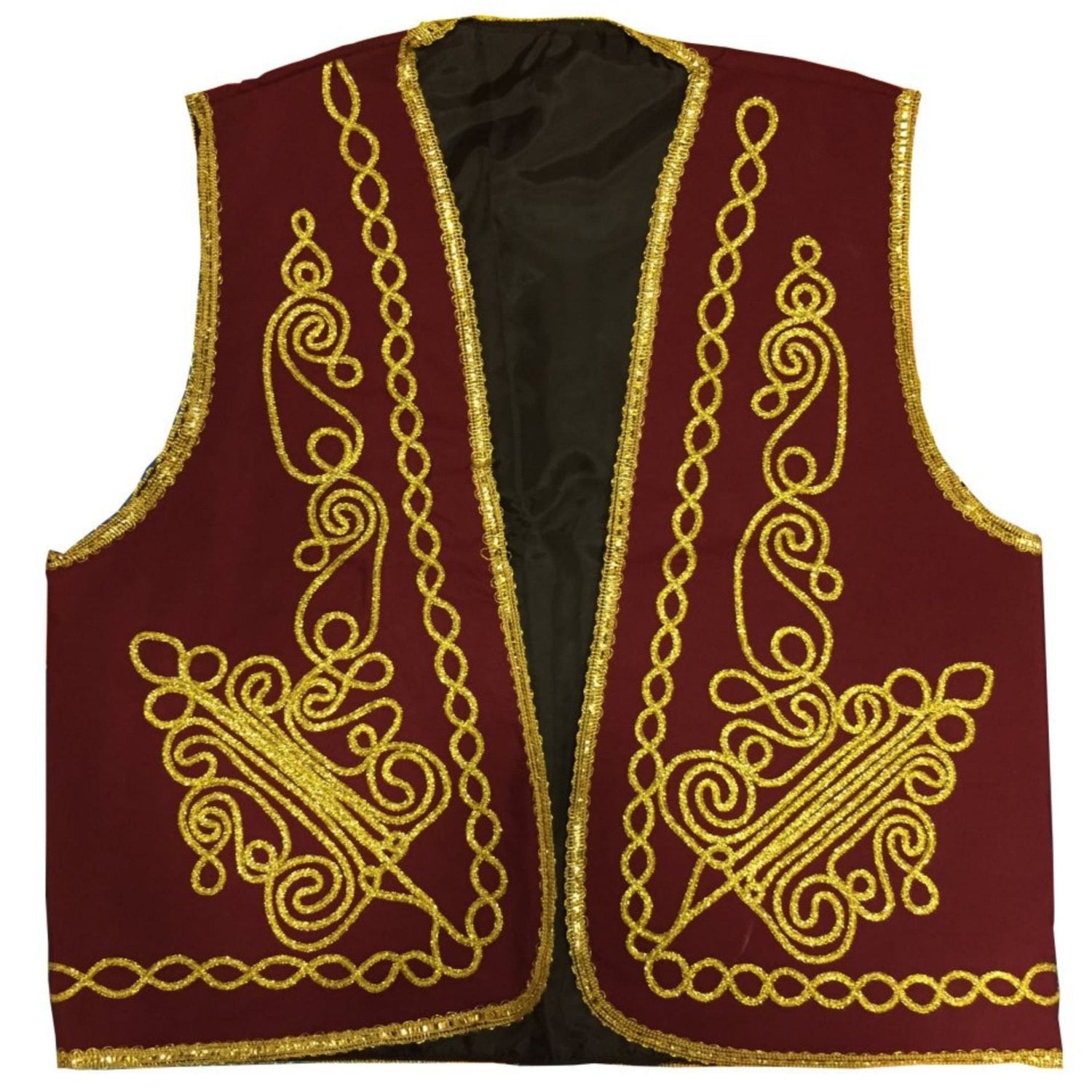 Handmade Embroidered Velvet Ottoman Vest - Traditional Muslim Men's Costume - Golden Embroidery - Abdulhamid & Fatih Sultan Mehmet Gift - Turkish TV Series