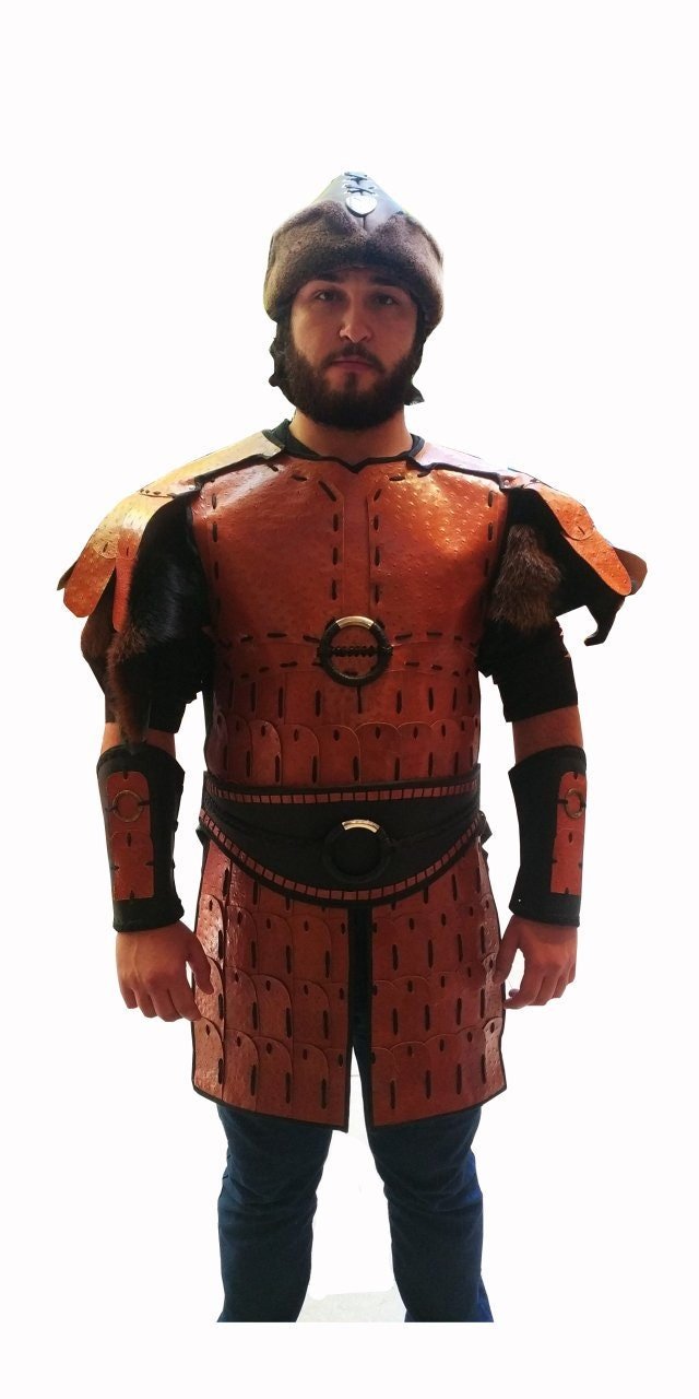 Handmade Ertugrul Armor - 100% Real Leather - Authentic Ertuğrul Gazi Clothing - Kayi Tribe Ottoman Historical Gift - Turkish TV Series