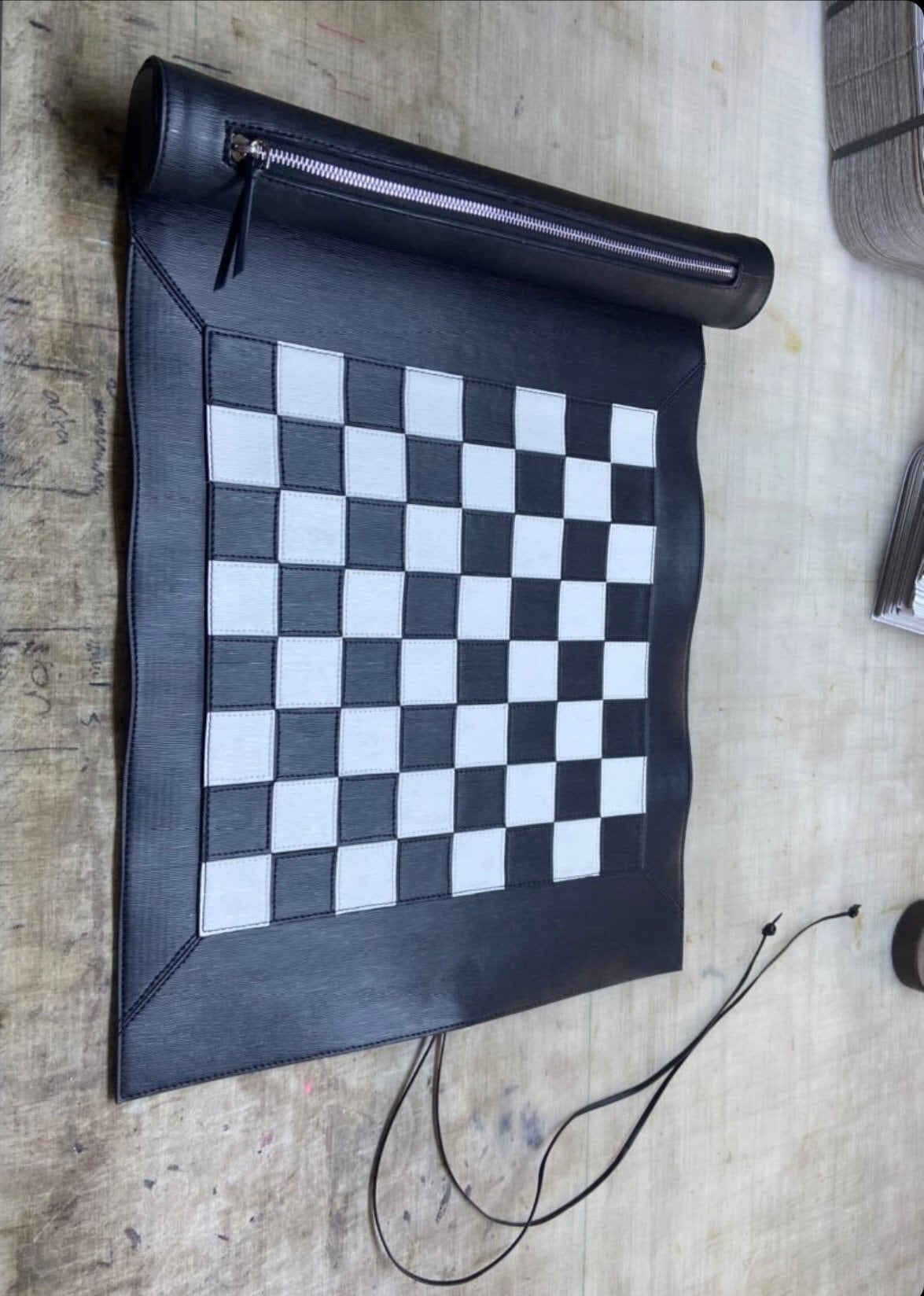 Handmade Leather Luxury Handmade Roll Up Chess Board/ High Quality Portable Leather Travel Chess Set / Wooden Chess Pieces Father's Day Gift - Turkish TV Series