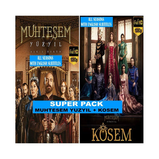 Magnificent Century + Magnificent Century Kösem: Super Pack Complete Set | All Episodes Full HD | English Subs on USB | No Ads - Turkish TV Series
