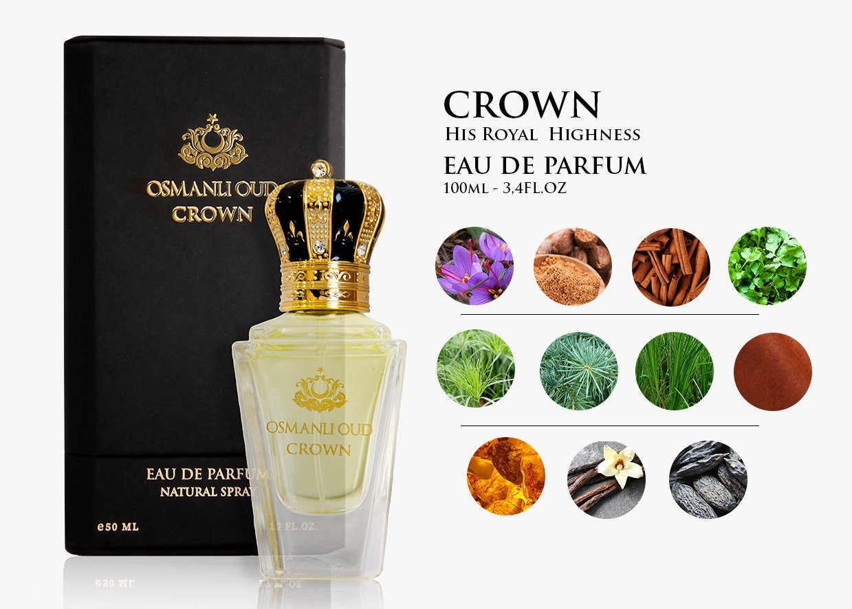 Osmanli Oud Crown Licensed Perfume, Unisex Eau De Parfum for Men & Women, 50 ml 1.7 Oz - Turkish TV Series