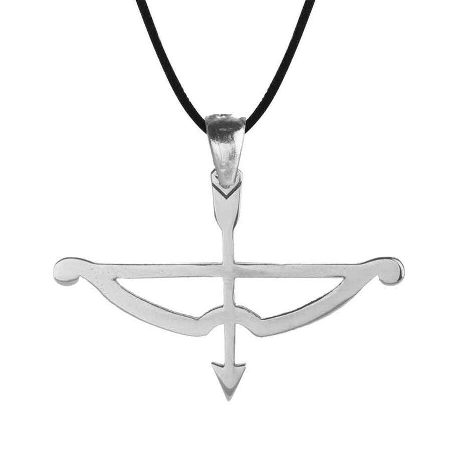 TOZKOPARAN ISKENDER Kemankes Tozkoporan Universe Cycle Arrow Bow Silver Necklace for Men/Children , Turkish TV Series Gift - Turkish TV Series