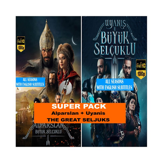 Alparslan + Uyanış: Büyük Selçuklu (The Great Seljuks) - Super Pack - All Episodes Full HD 1080p with Multi-Language Subs on USB - Ad-Free