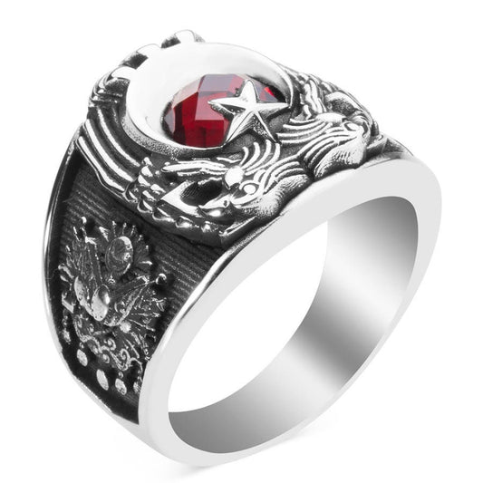 Alparslan Buyuk Selcuklu Original osmanischer Ring | Personalisierter großer seldschukischer 925 Sterling Silberring | Inspiriert von der Uyanis TV-Serie