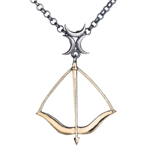 Dirilis Ertugrul Arrow-Bow Symbol Kayi Tribe Handmade 925 Sterling Silver Necklace for Men | Turkish Series Gift | Ottoman Seljuk Necklace