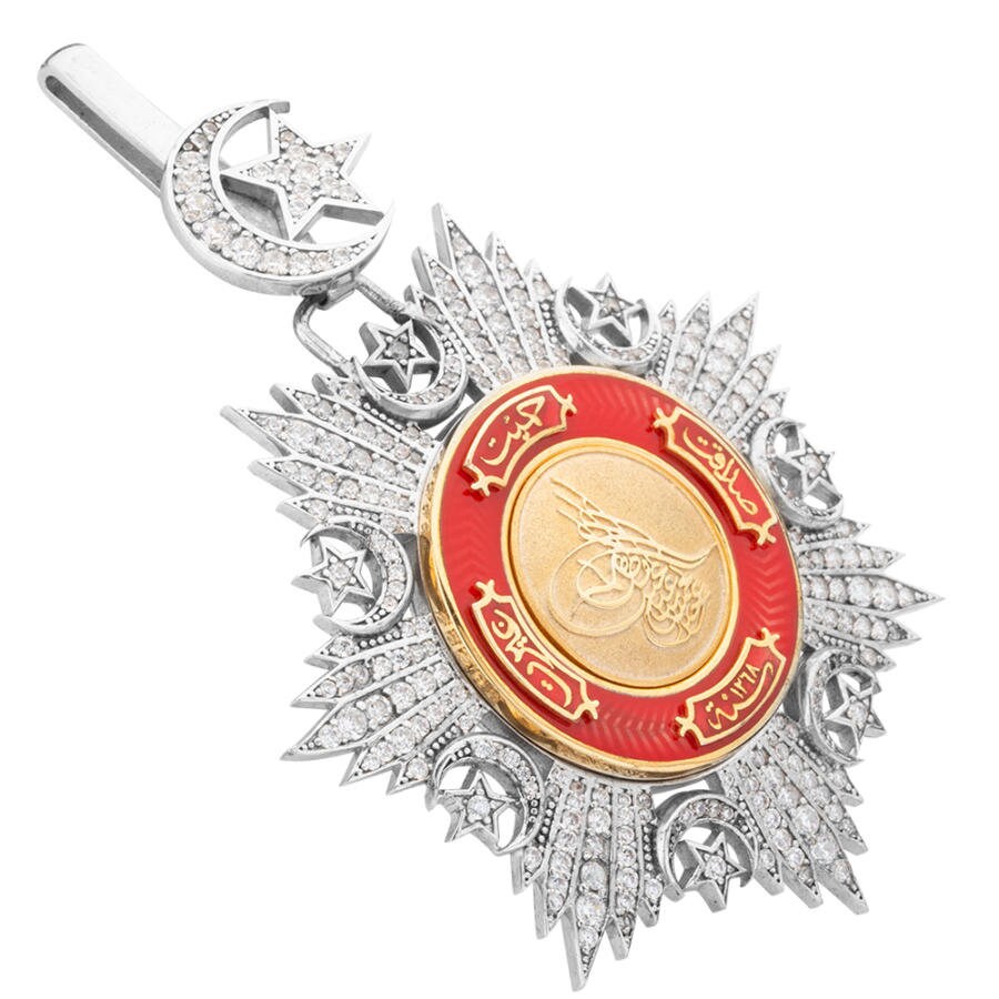 Payitaht Abdulhamid Series Ottoman Order of Mecidiye Medal Brooch, 925 Sterling Silver Handmade Abdul Hamid Gift