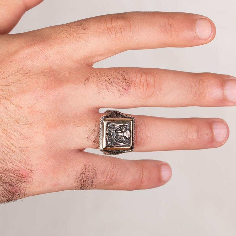 Alparslan Buyuk Selcuklu Ring, Great Seljuk 925 Sterling Silver for Mens High Quality Ring, HANDMADE &PERSONALIZED Gift