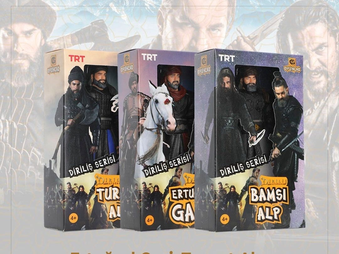 Ensemble de 3 figurines d'action Dirilis Ertugrul Ghazi Toy Turgut Bey Bamsi Alp - Cadeau inspiré de la série télévisée Ressurection